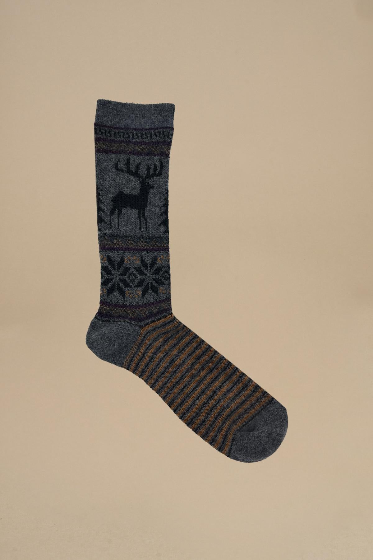 calze con alce 15032700 DEER SNOW M.GREY anonymous 