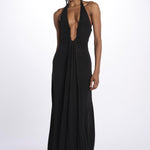 Abito JENNIFER lungo scollato jersey JAS24DR098 BLACK misha 