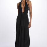 Abito JENNIFER lungo scollato jersey JAS24DR098 BLACK misha 