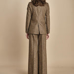pantalone lungo e stretto con nervature in occhio di pernice OTTAVIA 673932 19 quelledue 