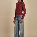 d2501005 girocollo slim by milaura. d2501005 10868 BORDEAUX milaura 