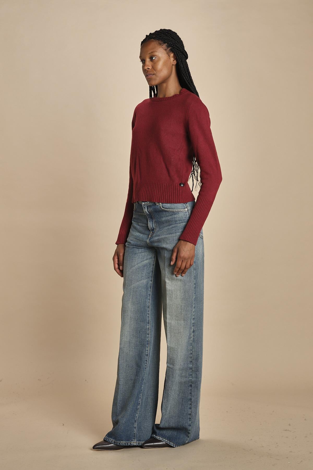 d2501005 girocollo slim by milaura. d2501005 10868 BORDEAUX milaura 