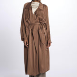 28A50 trench over in crepe satin 28A50 CACAO dusan 