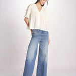 camicia m/c goffrata 038 CREAM sea ny 