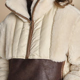 piumino parka in ecopelliccia COLEMAN BEIGE mes demoiselles 