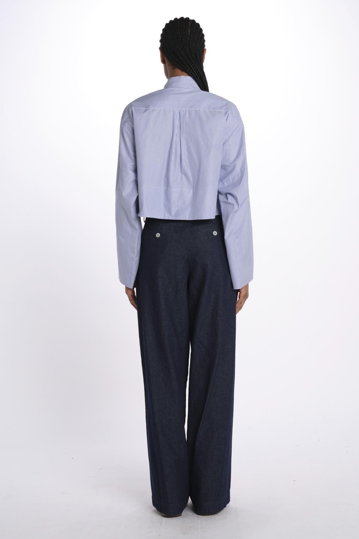 Camicia cropped IV SHIRT WHITEBLUE jejia 