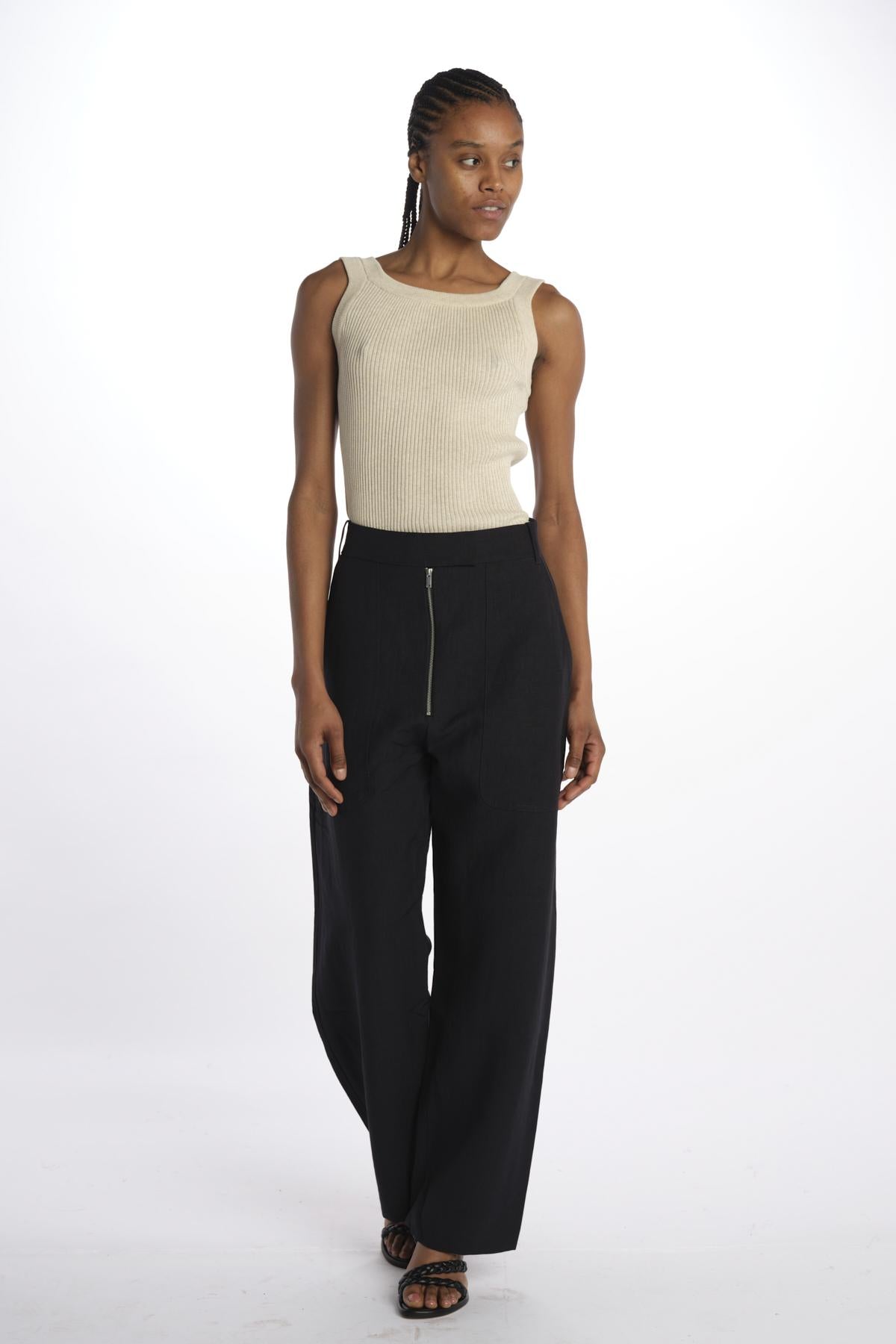 Pantalone lungo con zip PRAVIN1572 DARKESTNAVY studio nicholson 