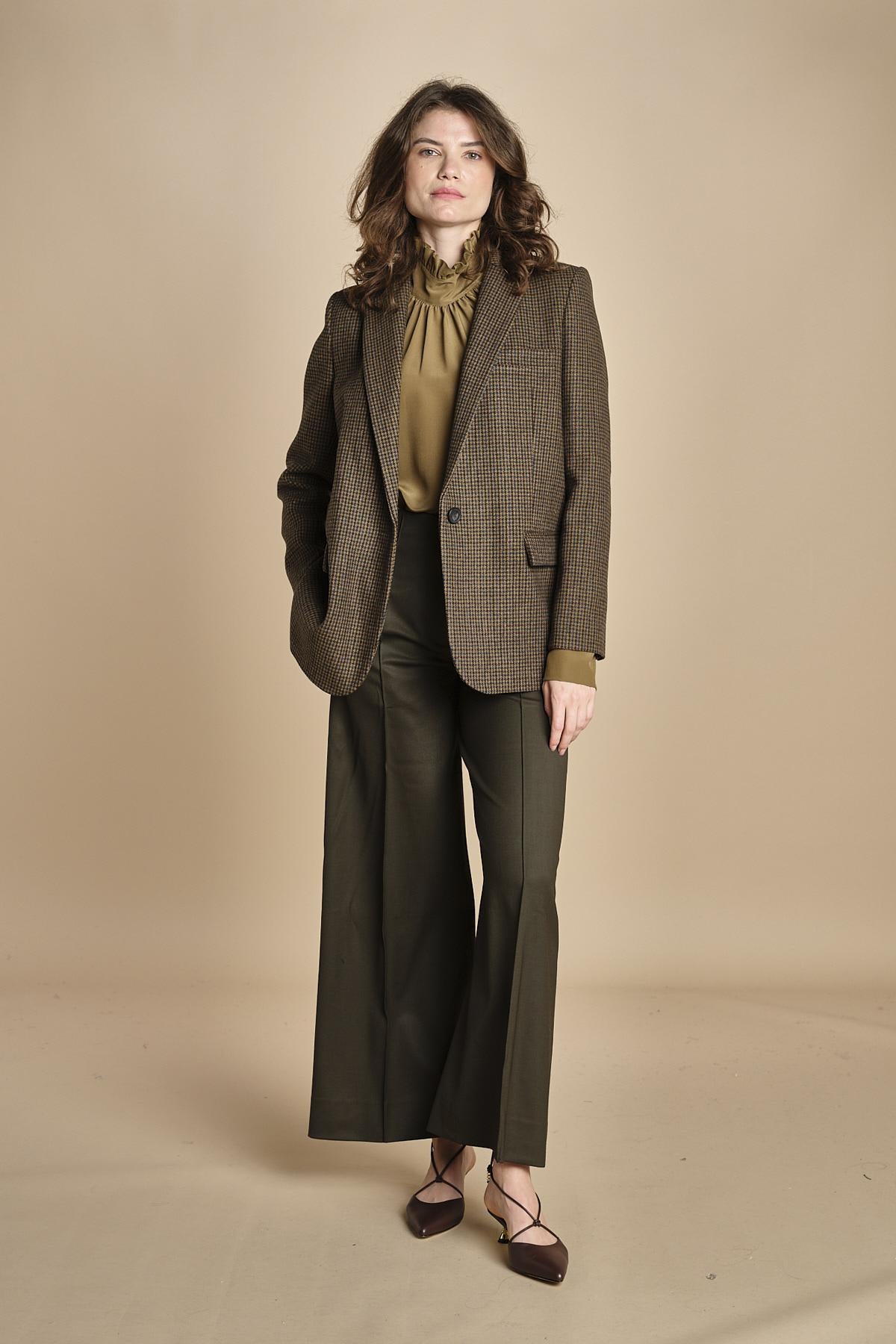 pantalone over con nervature in gabardine ORIANA 540339 44 quelledue 