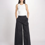 pantalone a vita bassa in gabardina DEVA T3118 T0176 BLACK T0002 the latest 