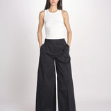 pantalone a vita bassa in gabardina DEVA T3118 T0176 BLACK T0002 the latest 