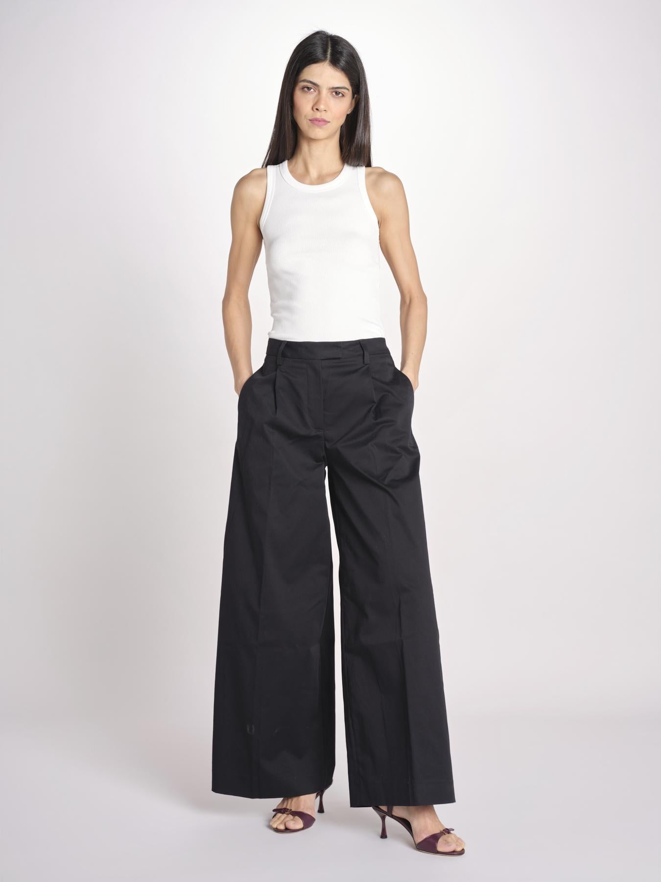 pantalone a vita bassa in gabardina DEVA T3118 T0176 BLACK T0002 the latest 