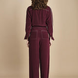 tuta con manica plisse BY_2269J BURGUNDY bodice 