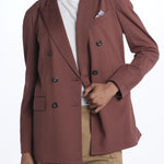 Giacca doppio petto piquet filo scozia 3393 BROWN circolo 1901 