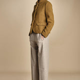 pantalone con elastico in punto milano PENSIL BEIGE true avenue 