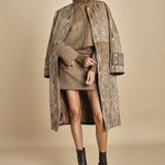 giacca in tweed cin bordo in pelle NINETTE TAUPE malina 