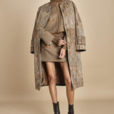 giacca in tweed cin bordo in pelle NINETTE TAUPE malina 