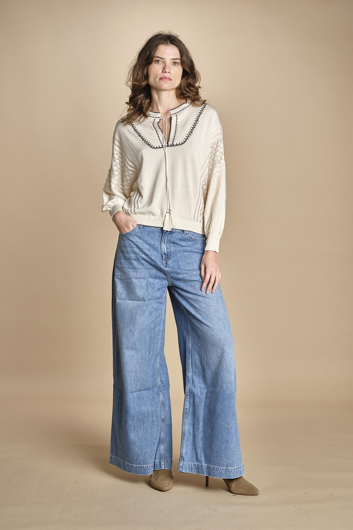 maglia over traforata BAUSCA ECRU ba&sh 