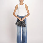 clutch in spugna dipinta a mano PM-25E18-R BL 08 BLACK le daf 