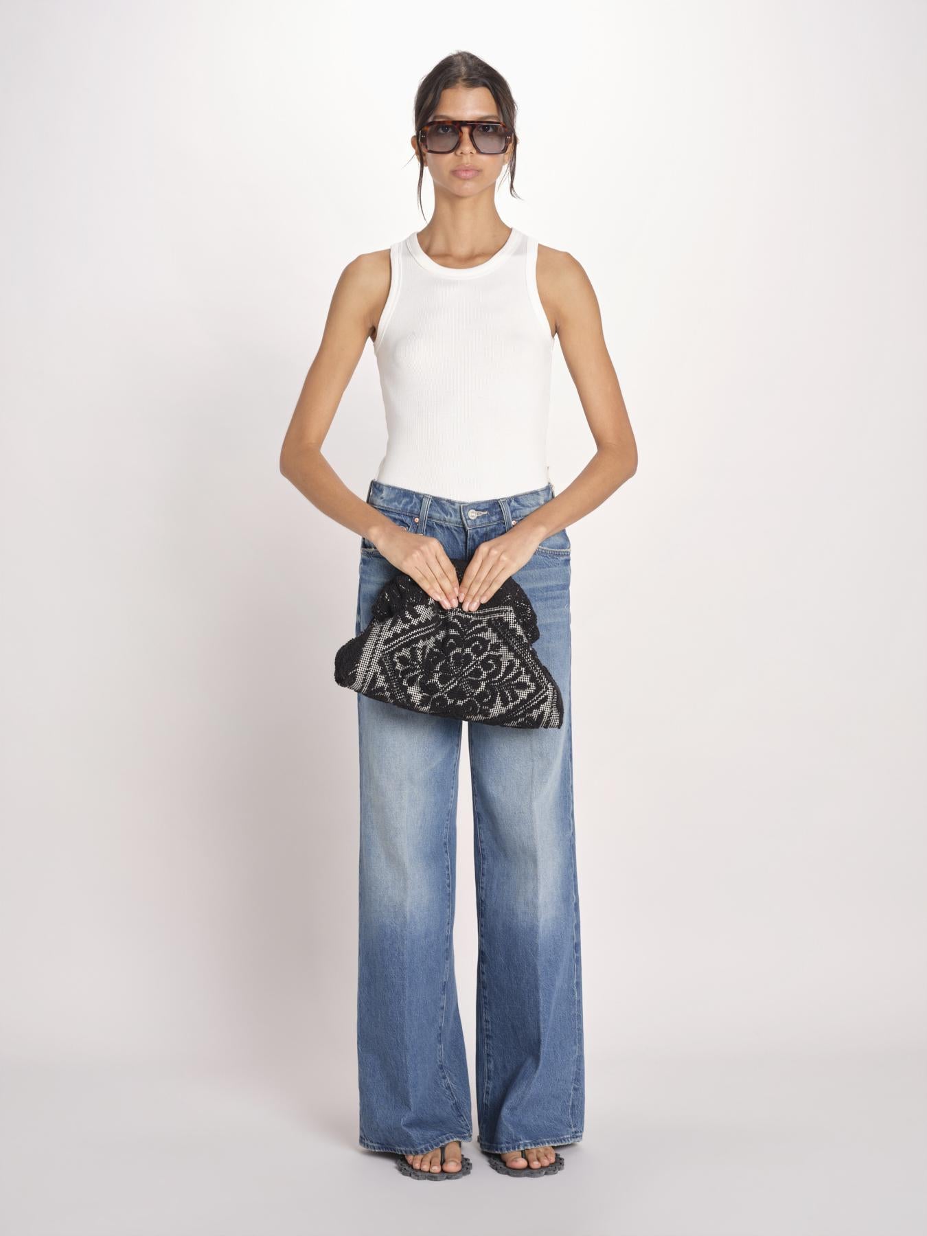 clutch in spugna dipinta a mano PM-25E18-R BL 08 BLACK le daf 