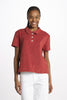 Striped terry polo