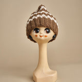 cappello lana a righe con pon pon H520 V7 exQUISITEJ 