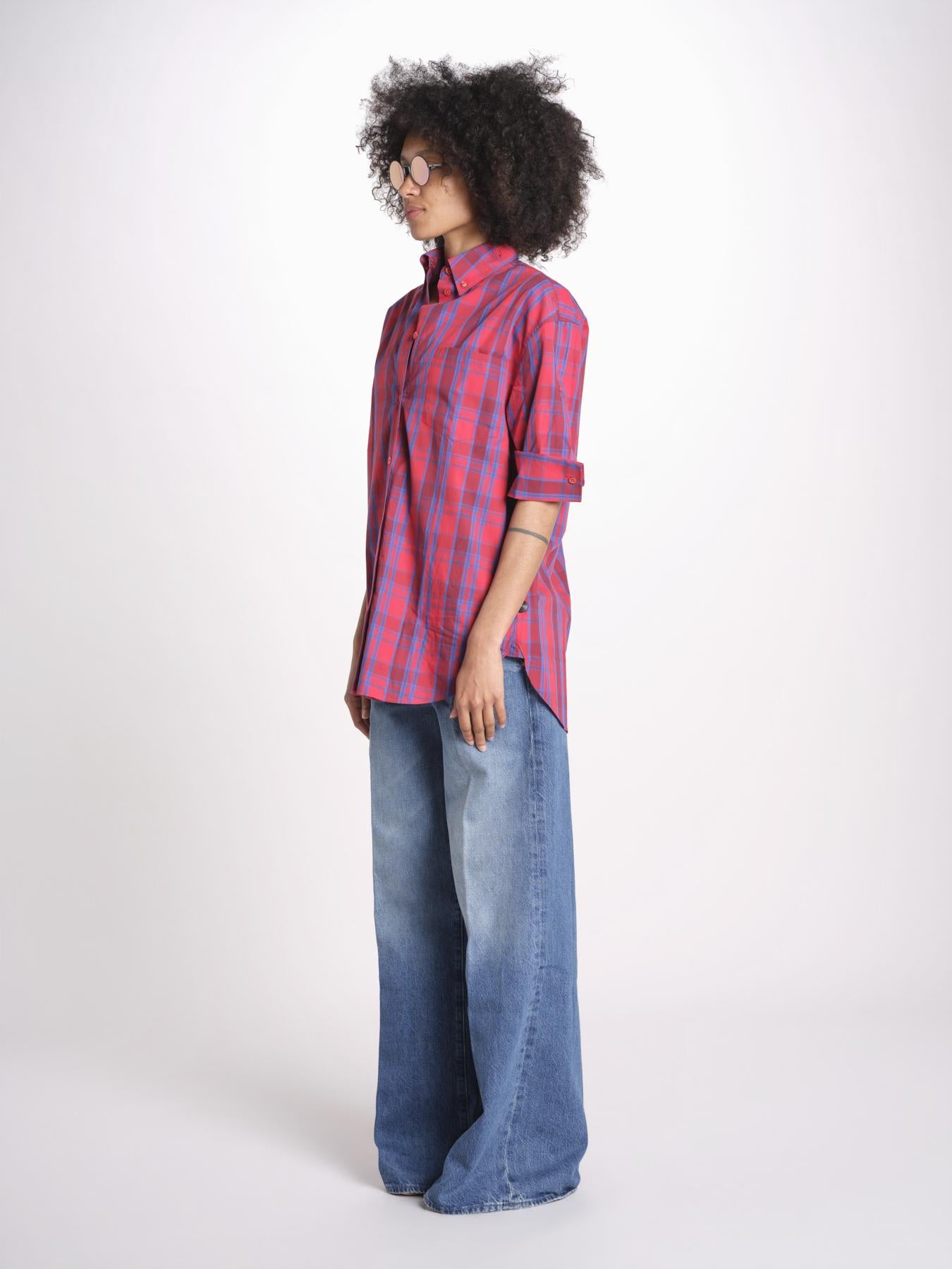 camicia check RICKA SH045CRIKA-NAV NAVY RED CHECK laurence bras 