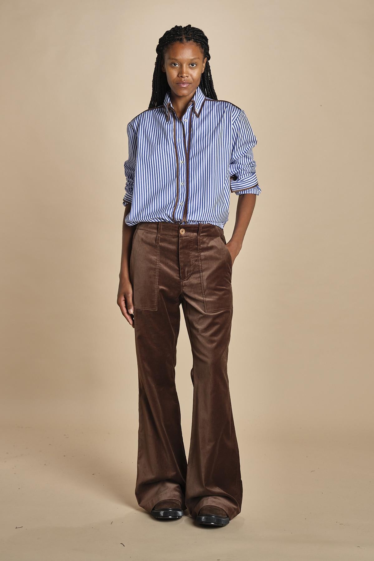 pantaloni 4 tasche in velluto liscio TWIGGY MJD211AAC1116 CHBRO jejia 