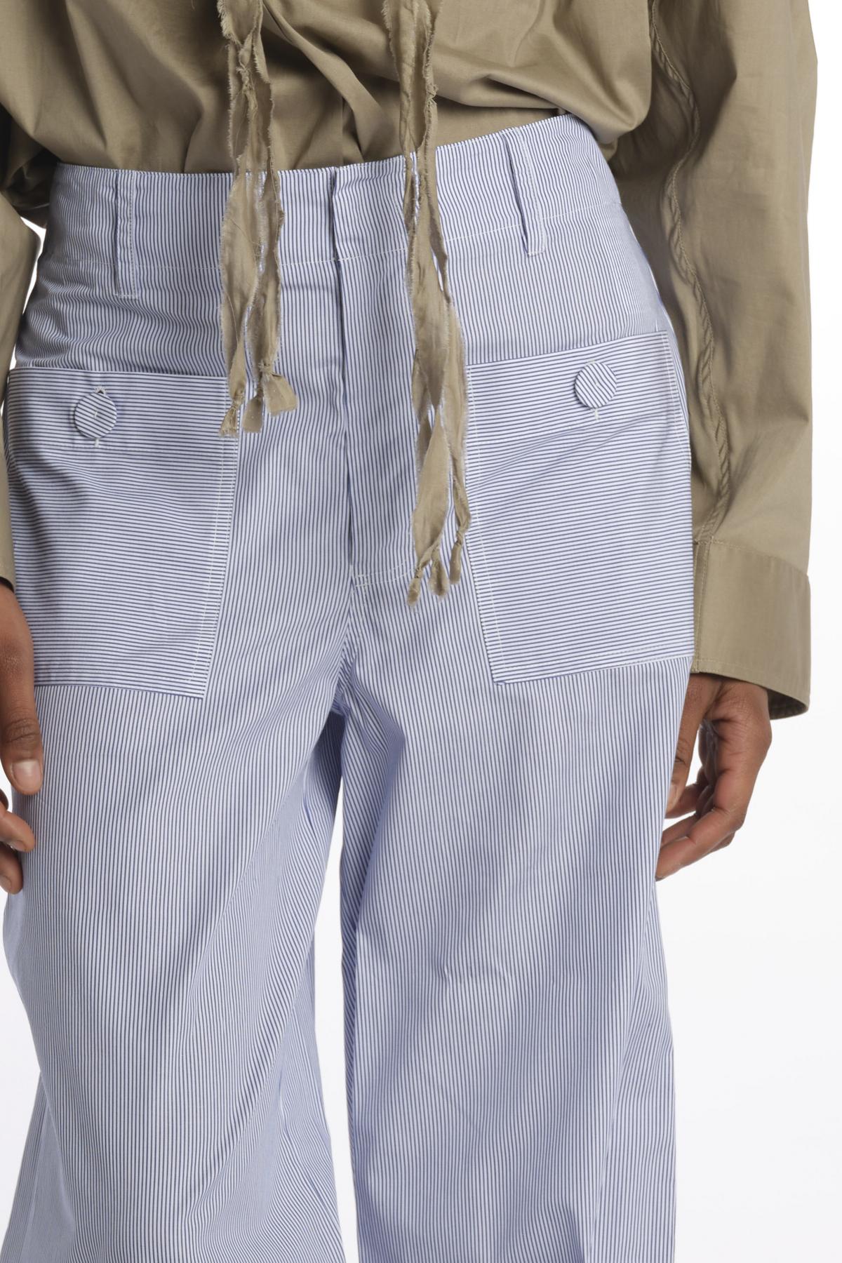 Pantaloni righine con tasche JK PANT WHITEBLUE jejia 