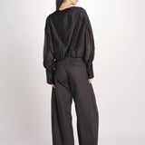 camicia in mussola con manica a sbuffo DIANA 4007 T0161 BLACK T0002 the latest 