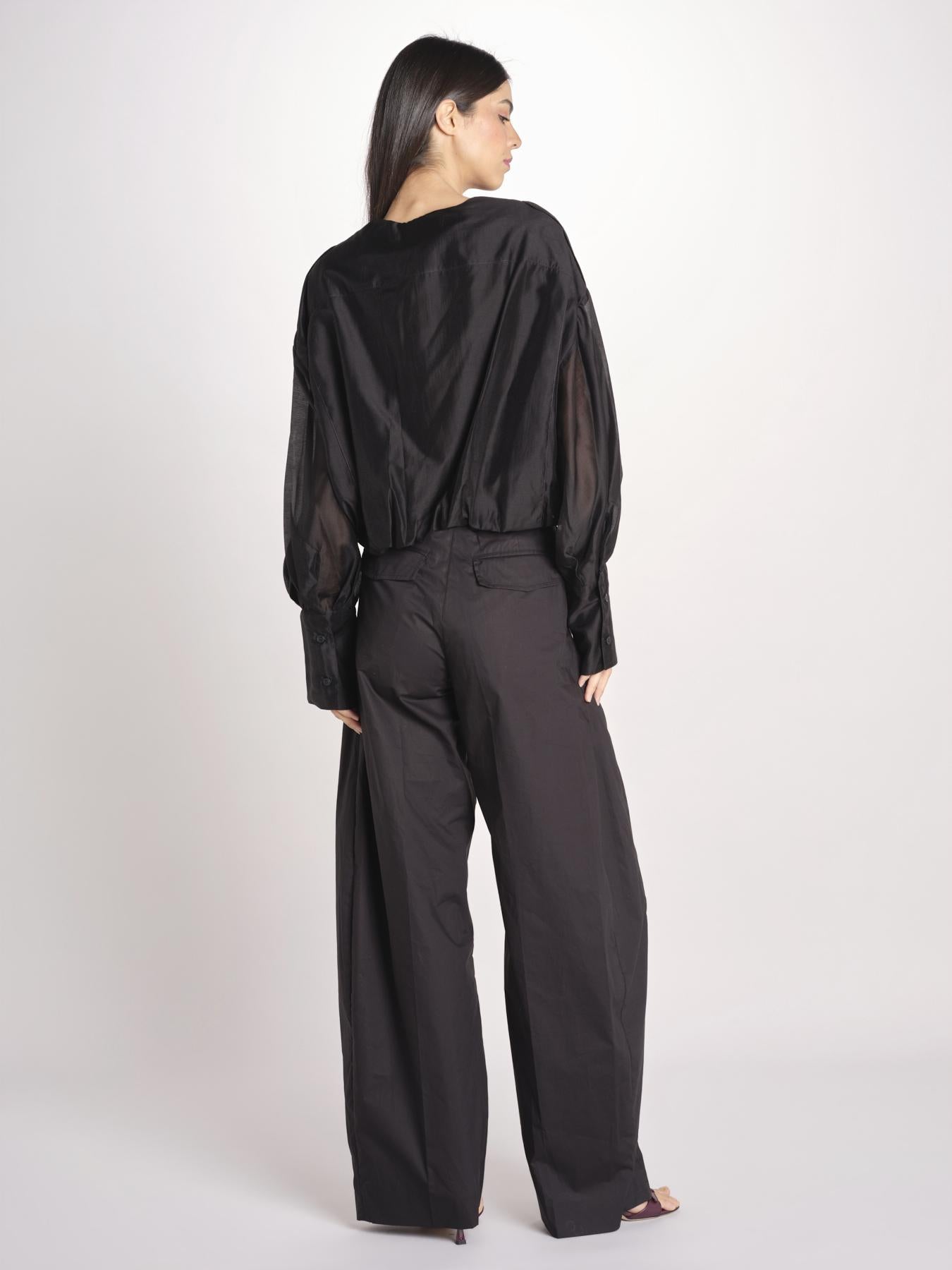 camicia in mussola con manica a sbuffo DIANA 4007 T0161 BLACK T0002 the latest 