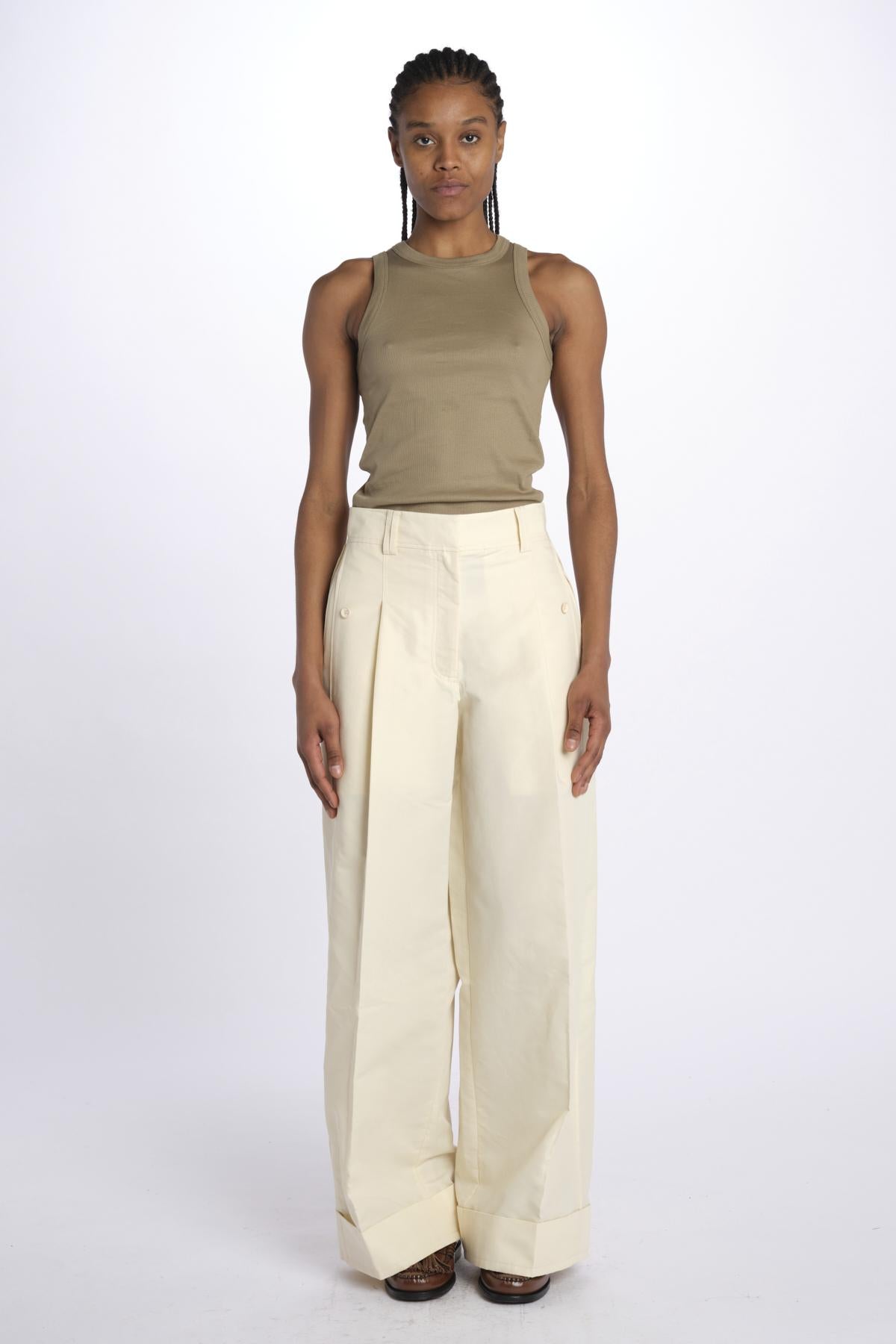 Pantalone HIGH WAIST pences con risvolto 51279LCO GARDENIA phillip lim 