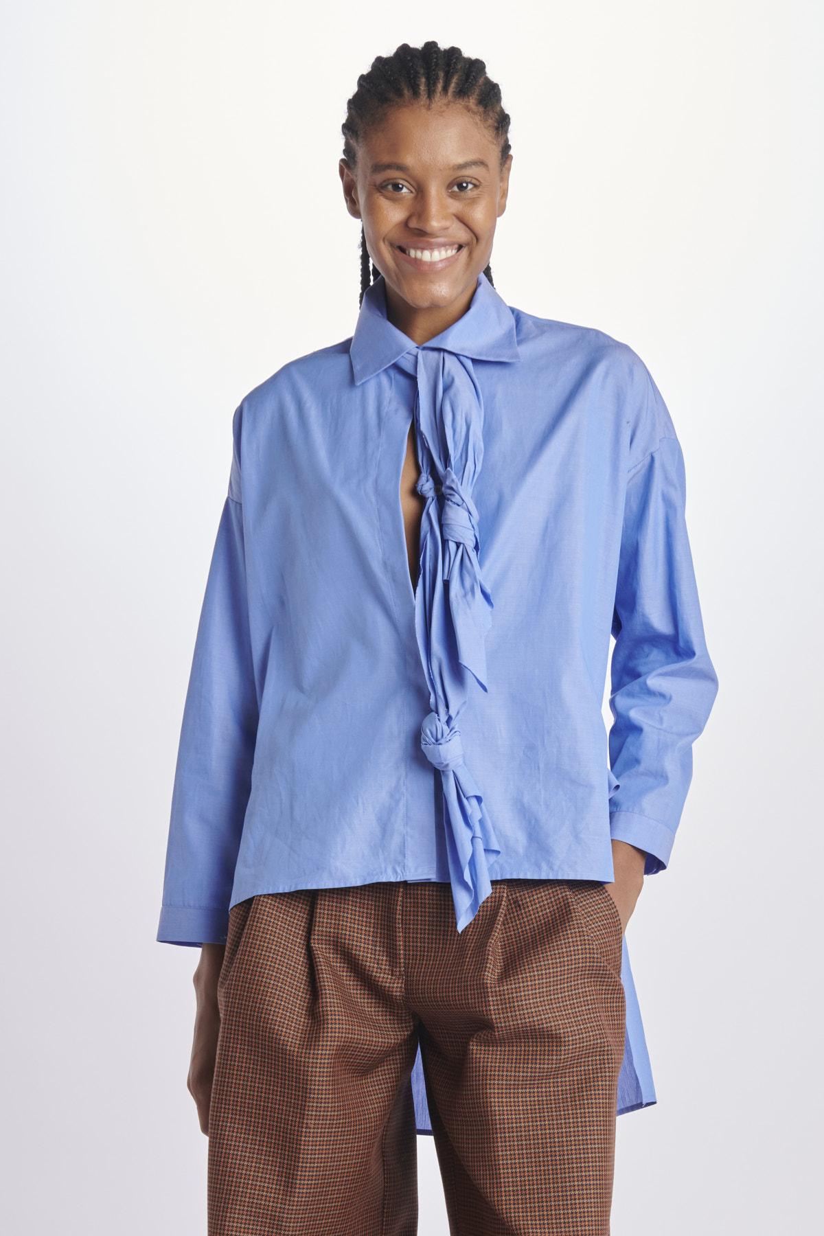  JDPF23SR15012993MAGGIESHIRT1 BLUE COTTON jejia 