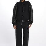 Bomber panno con maniche in pelle ALPH753 DARKESTNAVY studio nicholson 
