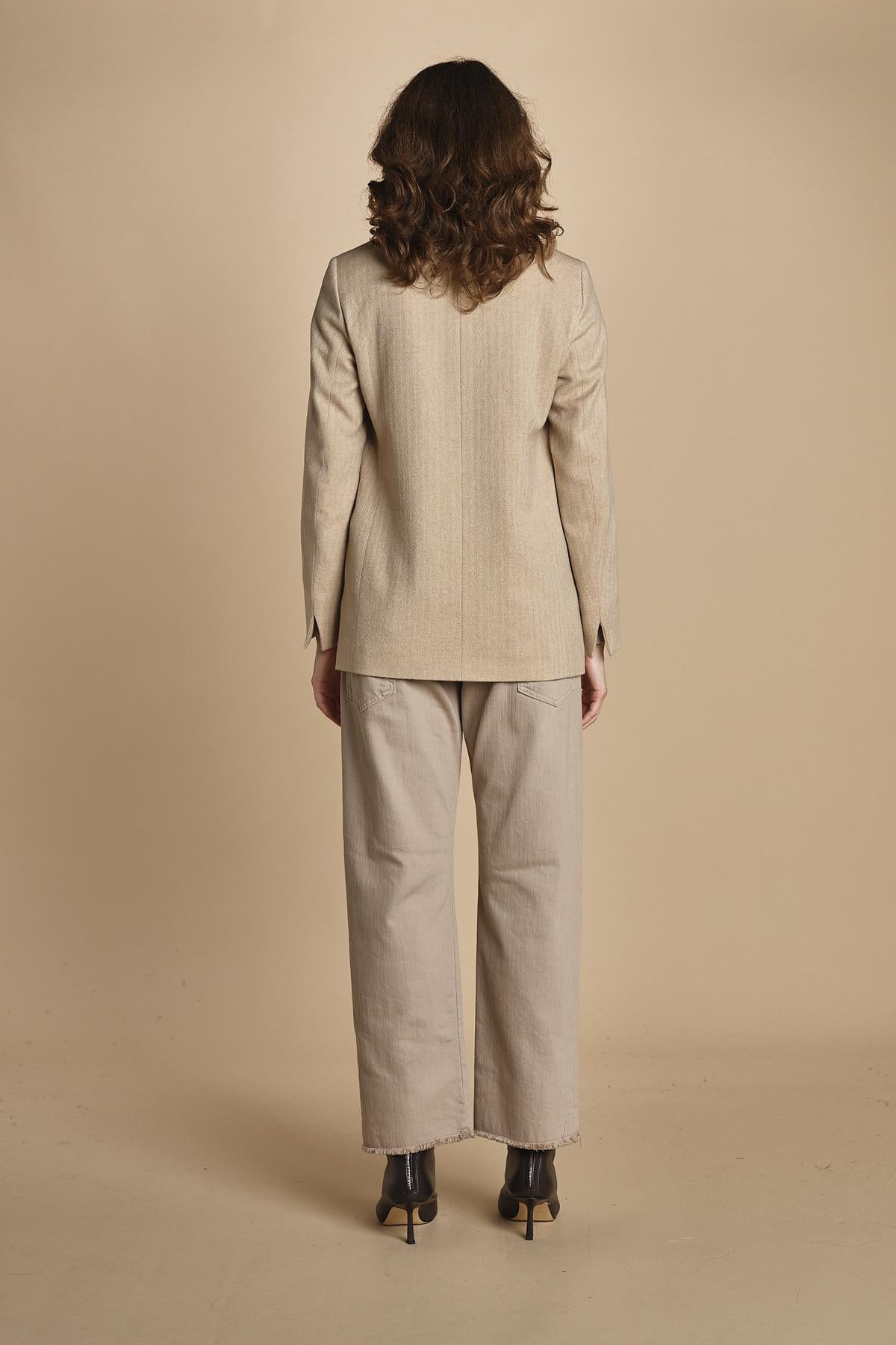 blazer doppiopetto spinato. BEATRIZ NATURALE massimo alba 