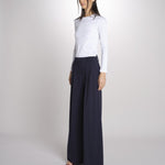 Pantalone gamba ampia con doppia pince in vita ASTA 2615131061600 001 BLU weekend maxmara 