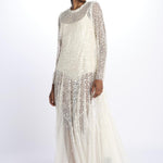 LEILA DOT SHEER LEILA DOT SHEER ANKLE GOWN CREAM needle & tread 