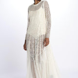 LEILA DOT SHEER LEILA DOT SHEER ANKLE GOWN CREAM needle & tread 