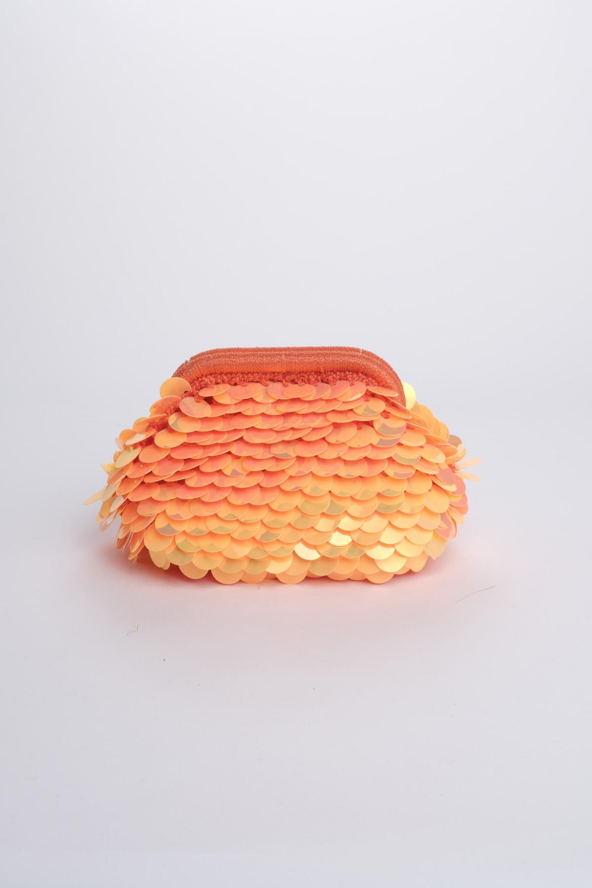 Clutch OIA piccola con paillettes OIA BAG ORANGE boheme couture 