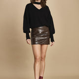 maglia scollata con scollo a v 32012-351 NERO 29 federica tosi 