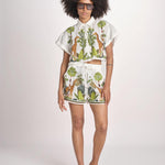camicia cropped BE24867 WHITE MULTI benaras soleil 