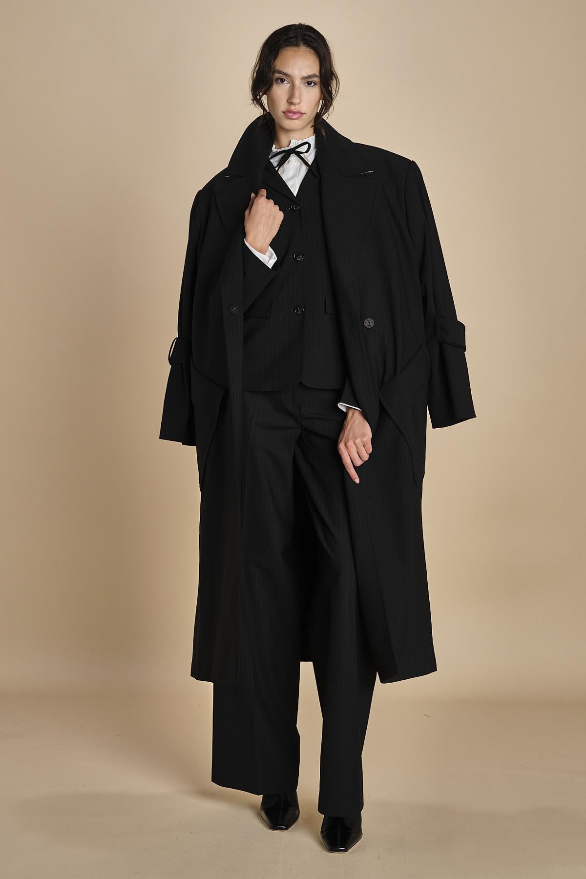 blazer gessato con tre bottoni L0125248 R911 n21 