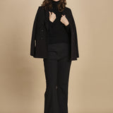 pantalone lungo a zampa. PAOLINA PL142 NERO nine in the morning 