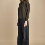 maglia girocollo con zip CESNIK KAKI ba&sh 