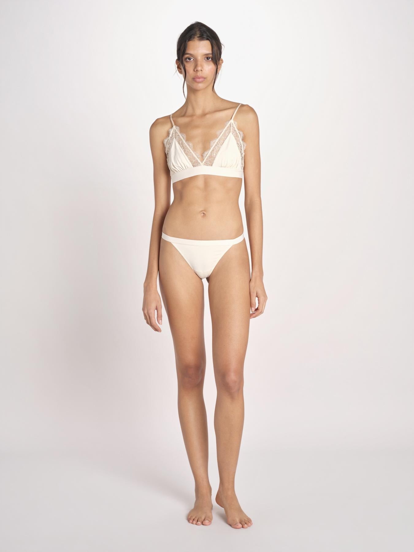 reggiseno triangolo in satin con pizzo LOVE LACE L1001005 OFF WHITE 180 love stories 
