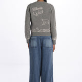 EDIN farm emb cardigan E047 GREY sea ny 