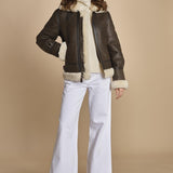 giaccone in montone LC1259 BROWN schott 