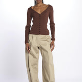 Cardigan GILI costine 5539106 TOFFEE herskind 