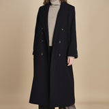 cappotto doppiopetto in panno CLAMENCE IO111135 BL900 ivy oak 