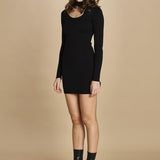 miniabito in maglia con scollo sulla spalla 32304-350 NERO 29 federica tosi 
