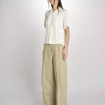 camicia m/c con rouches G061-5111-1108 ECRU n21 
